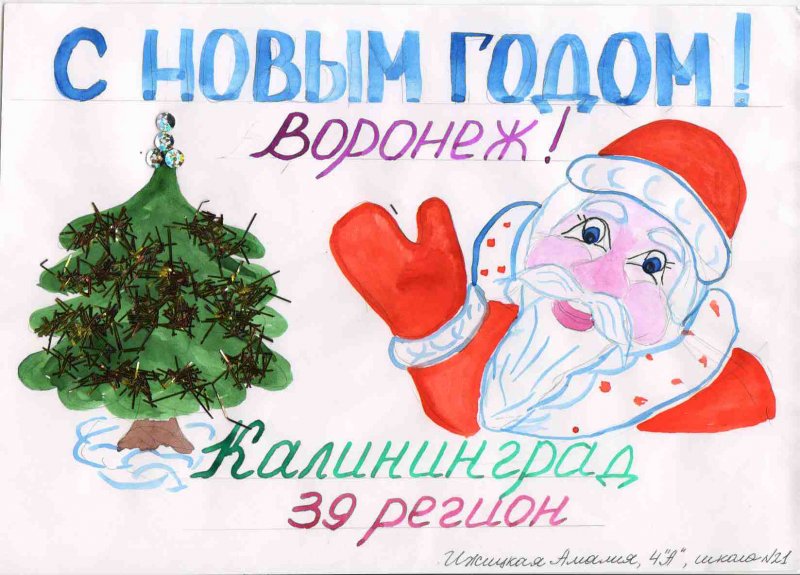 Фото к В акции «Поздравь Россию с Новым годом!» участвовали 300 воронежских школьников