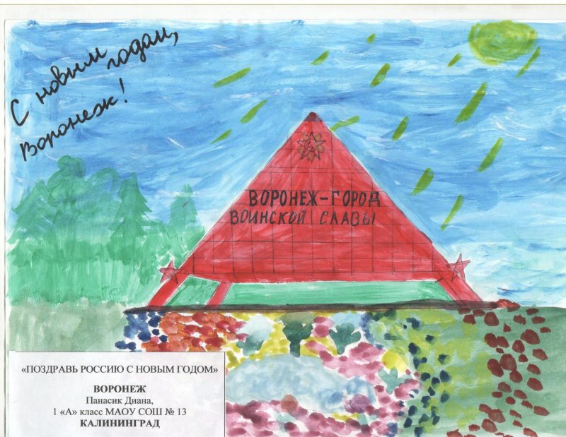 Фото к В акции «Поздравь Россию с Новым годом!» участвовали 300 воронежских школьников