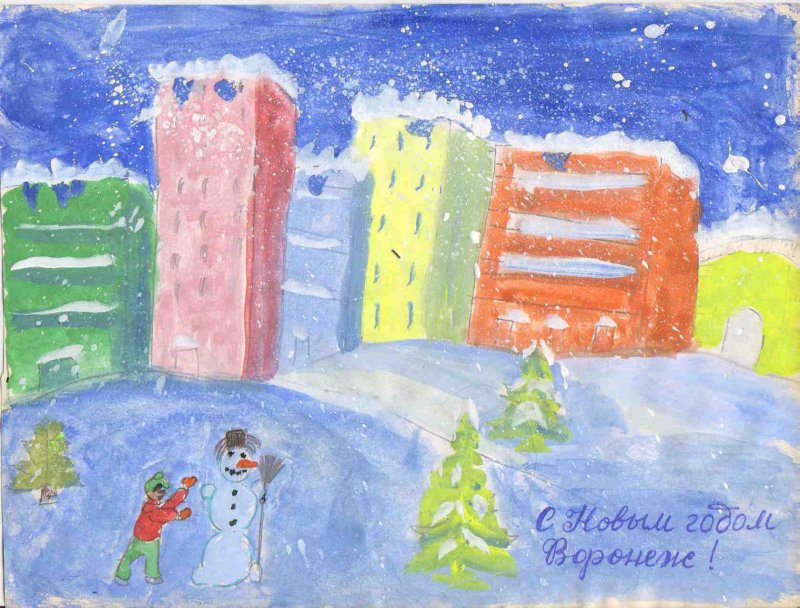 Фото к В акции «Поздравь Россию с Новым годом!» участвовали 300 воронежских школьников