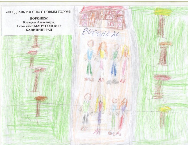 Фото к В акции «Поздравь Россию с Новым годом!» участвовали 300 воронежских школьников