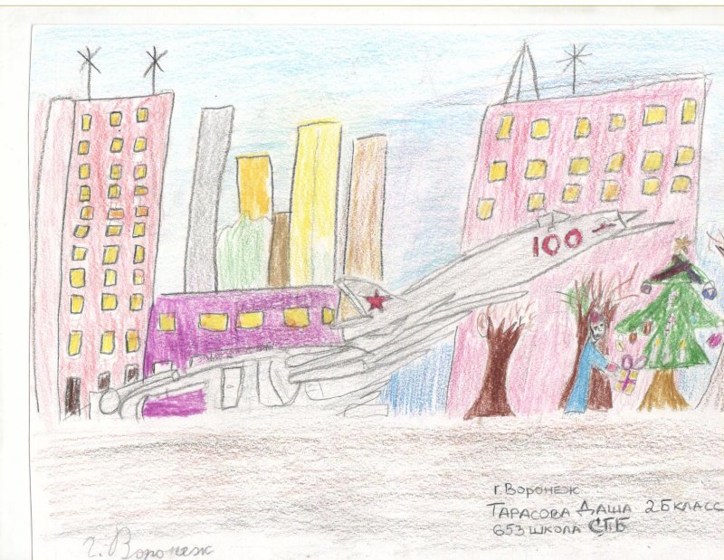 Фото к В акции «Поздравь Россию с Новым годом!» участвовали 300 воронежских школьников